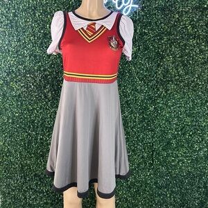Harry Potter Gryffindor Deluxe Fit & Flare Dress Halloween Costume, Adult S/M